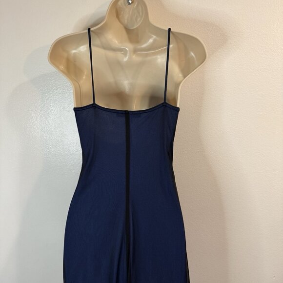 Vtg 90s Y2K City Studio Dress M Formal Sequin Fairy Whimsigoth Black Blue Empire - Picture 5 of 9